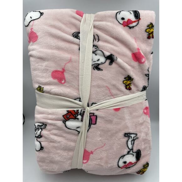 Berkshire Peanuts Valentines Balloons Snoopy Woodstock Twin Blanket 60"x90" NEW - Picture 5 of 6